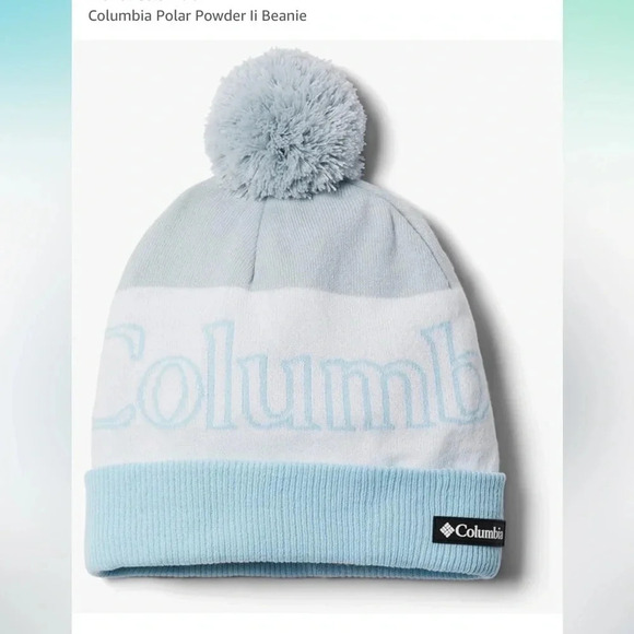 Columbia Polar Powder Ii Beanie Powder Blue white OS - Picture 1 of 5